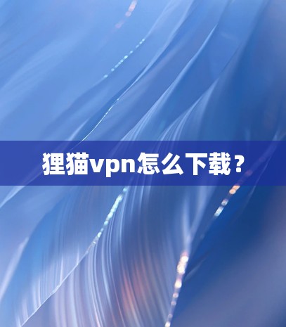 狸猫vpn怎么下载?
