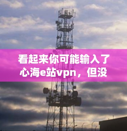 看起来你可能输入了心海e站vpn,但没有提供足够的上下文来确定具体指的是什么。以下是一些可能的解释