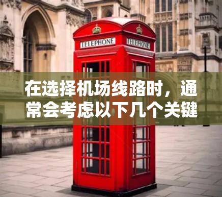 在选择机场线路时,通常会考虑以下几个关键因素,以帮助您找到最合适的航班和出行方式。以下是一些经验和建议 在选择机场线路时,通常会考虑以下几个关键因素,以帮助您找到最合适的航班和出行方式。以下是一些经验和建议